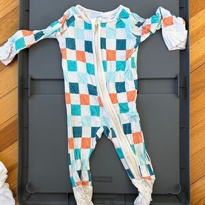 Little one shop 0-3mo Colorful Checkered Zippy